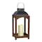 Exhart Exhart Metal/Wood Brown Solar Lantern 72522 - alternate 1